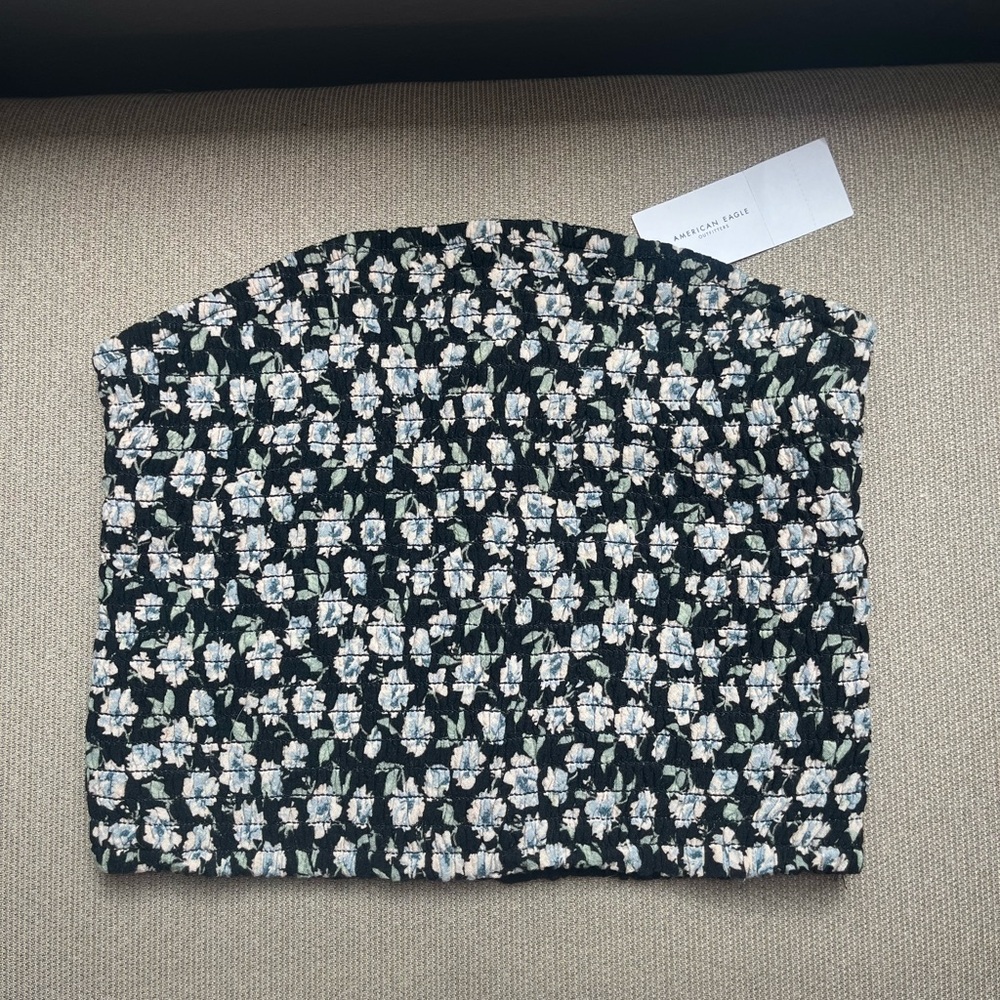 NWT American Eagle Floral Strapless Tube Top XS Removable Straps